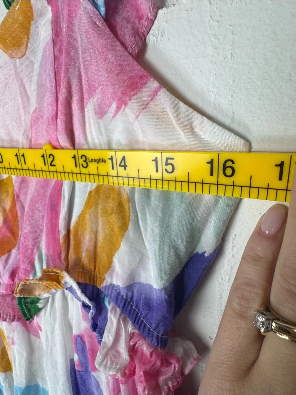 Blu Pepper‎ Pastel Watercolor Ruffle Strap Brush Stroke Ruffle Midi Sundress M